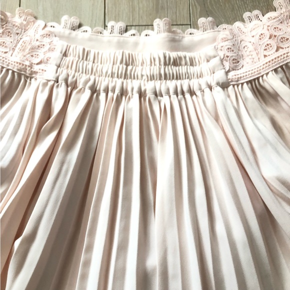 Seed Heritage Pleated Off Shoulder Top in Light Pink Size S - Picture 6 of 10